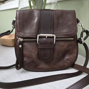 Tano Brown Leather Crossbody Bag Travel Casual Grunge